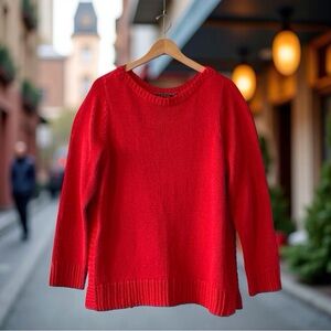 LAUREN Ralph Lauren Black Label Sweater | Holiday Red Workwear Luxe Minimalist